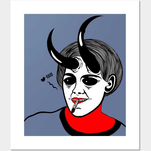 Smoking Succubus Wall Art by FUN ART